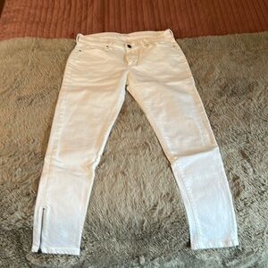 Banana republic, white skinny cropped jeans